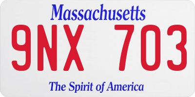 MA license plate 9NX703