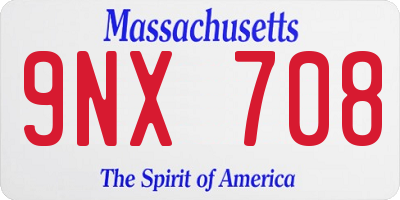 MA license plate 9NX708