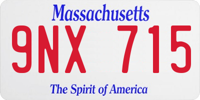 MA license plate 9NX715