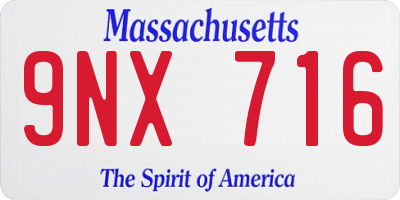 MA license plate 9NX716