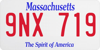 MA license plate 9NX719
