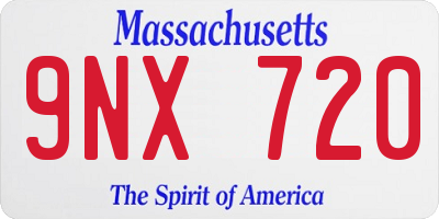 MA license plate 9NX720