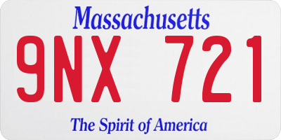 MA license plate 9NX721