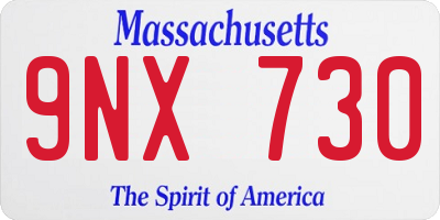 MA license plate 9NX730