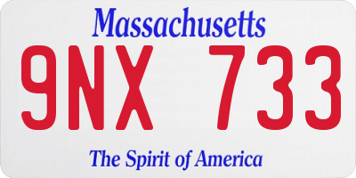 MA license plate 9NX733
