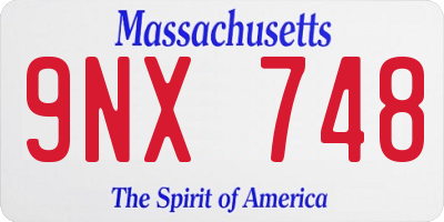 MA license plate 9NX748