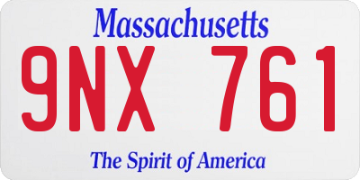 MA license plate 9NX761