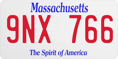 MA license plate 9NX766