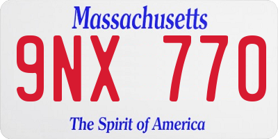 MA license plate 9NX770