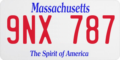 MA license plate 9NX787