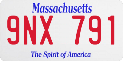 MA license plate 9NX791