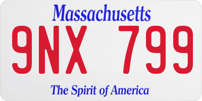 MA license plate 9NX799