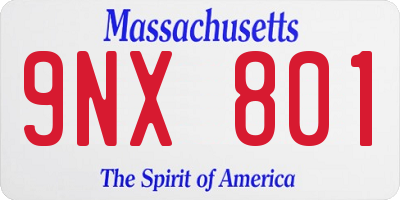 MA license plate 9NX801