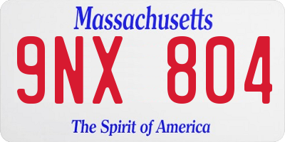 MA license plate 9NX804