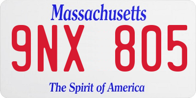 MA license plate 9NX805
