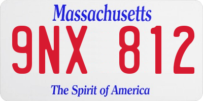 MA license plate 9NX812