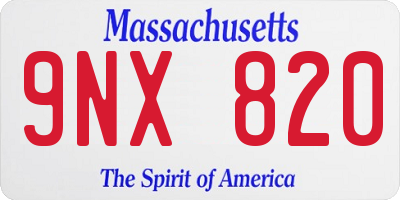 MA license plate 9NX820