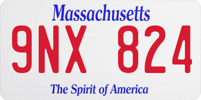 MA license plate 9NX824
