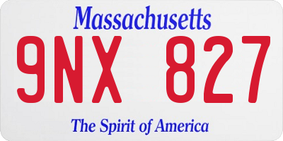 MA license plate 9NX827