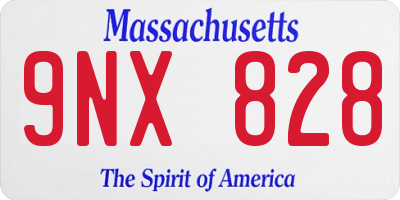 MA license plate 9NX828