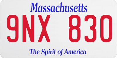 MA license plate 9NX830