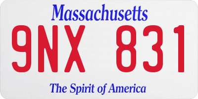 MA license plate 9NX831