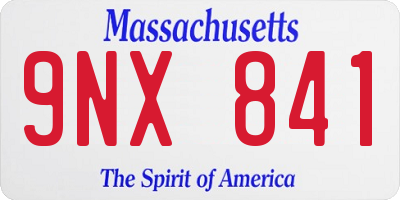 MA license plate 9NX841