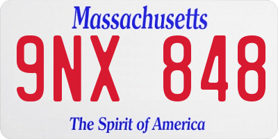 MA license plate 9NX848