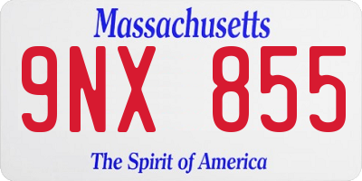 MA license plate 9NX855