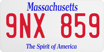 MA license plate 9NX859