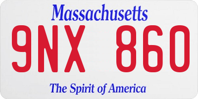 MA license plate 9NX860