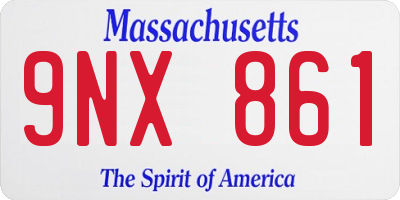 MA license plate 9NX861