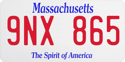MA license plate 9NX865