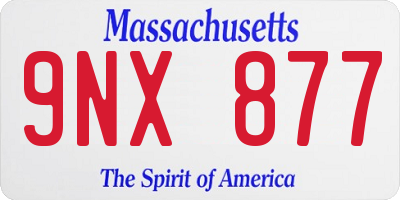 MA license plate 9NX877