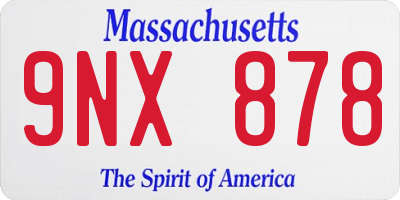 MA license plate 9NX878