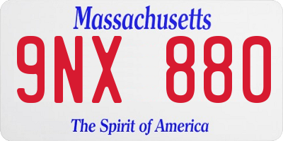 MA license plate 9NX880
