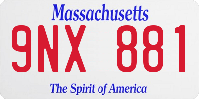 MA license plate 9NX881