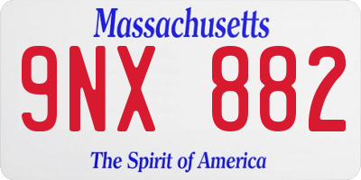 MA license plate 9NX882