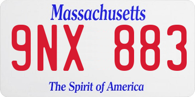 MA license plate 9NX883