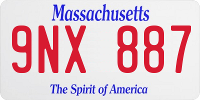 MA license plate 9NX887