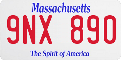 MA license plate 9NX890