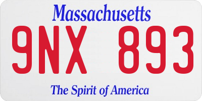 MA license plate 9NX893