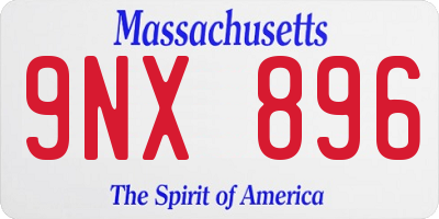 MA license plate 9NX896