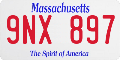 MA license plate 9NX897