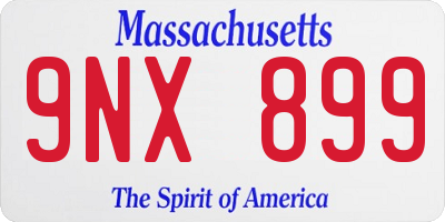 MA license plate 9NX899