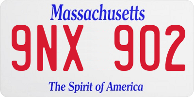 MA license plate 9NX902