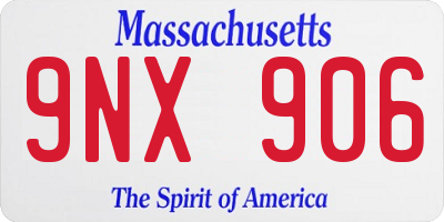 MA license plate 9NX906
