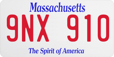 MA license plate 9NX910