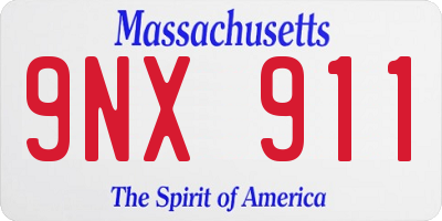 MA license plate 9NX911