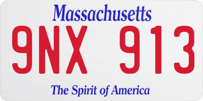 MA license plate 9NX913